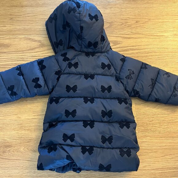 Jacadi Mid-Length Padded Coat with Bow Print, 3T - Picture 3 of 3
